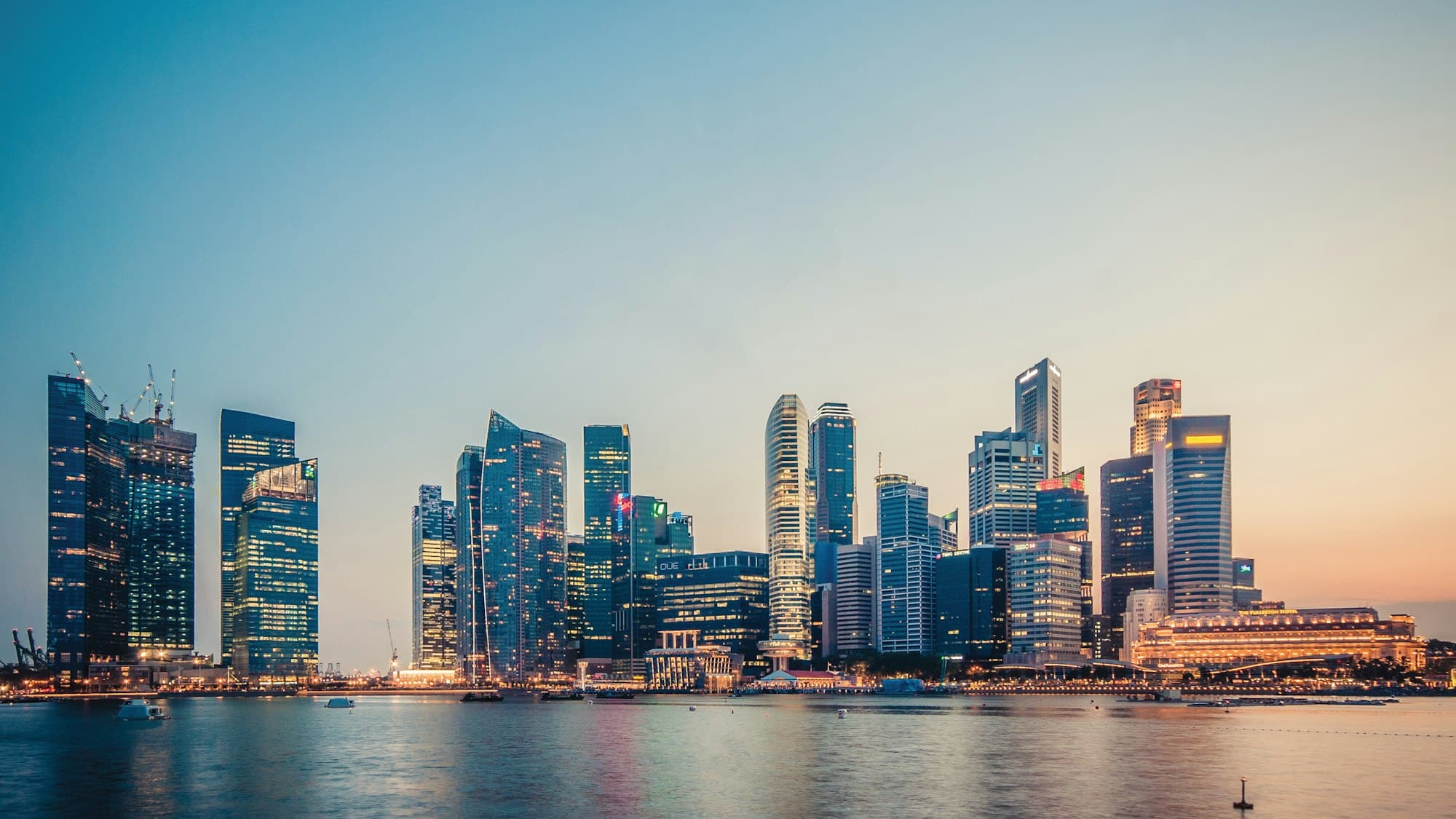 Singapore's business district seen across the water